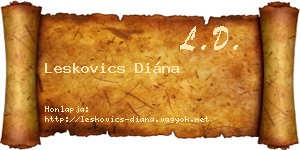 Leskovics Diána névjegykártya