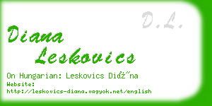 diana leskovics business card